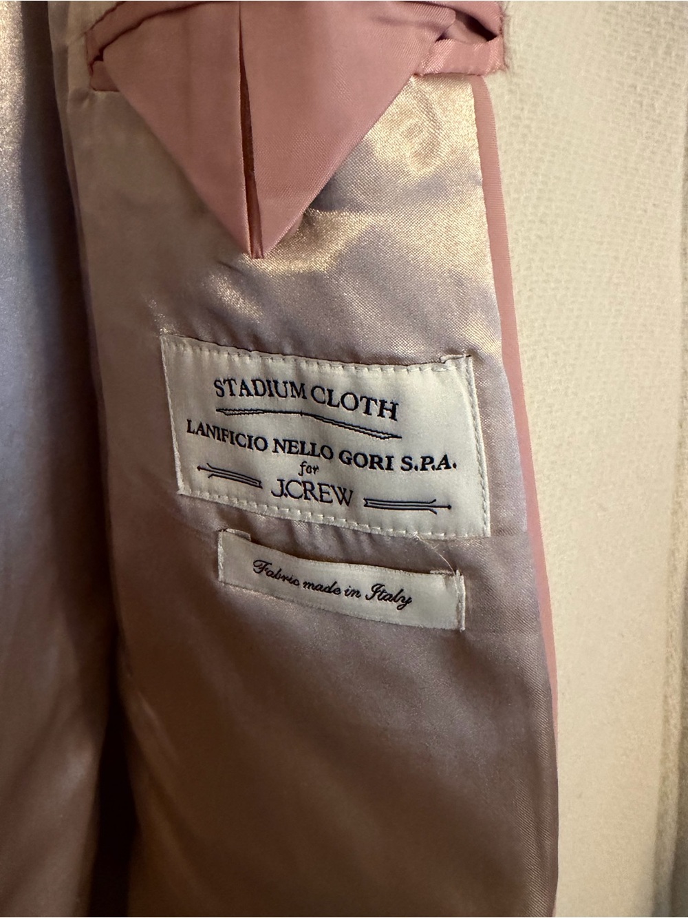 J Crew Women's Cream Stand Collar Stadium Cloth Wool Coat - Picture 4 of 4
